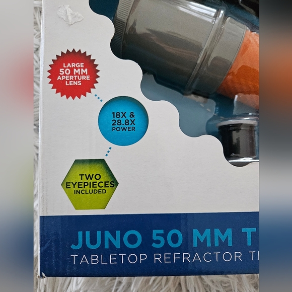 NEW IN BOX DISCOVERY JUNO 50 MM TELESCOPE Tabletop Refractor Telescope Set - Picture 4 of 8